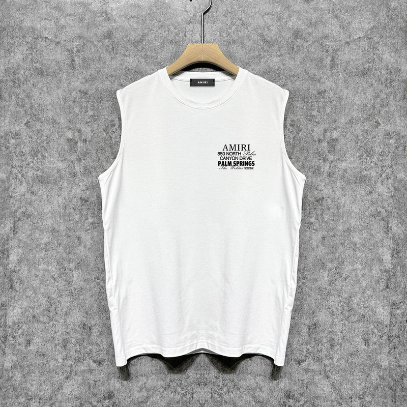Amiri tank top pink bone print