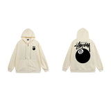 Stussy Hoodie Zip-Up Cardigan Fleece Hooded Sweater