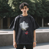 Mens Vintage T Shirt Printed Old Short Sleeve T-Shirt Men