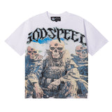 Godspeed T Shirts Skull Marines Printed Cotton Casual Short Sleeves Men and Women