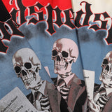 Godspeed T Shirts Newspaper Skull Printing Cotton Casual Short Sleeves Men and Women