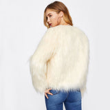 Women Fur Jacket Plush White Warm Coat