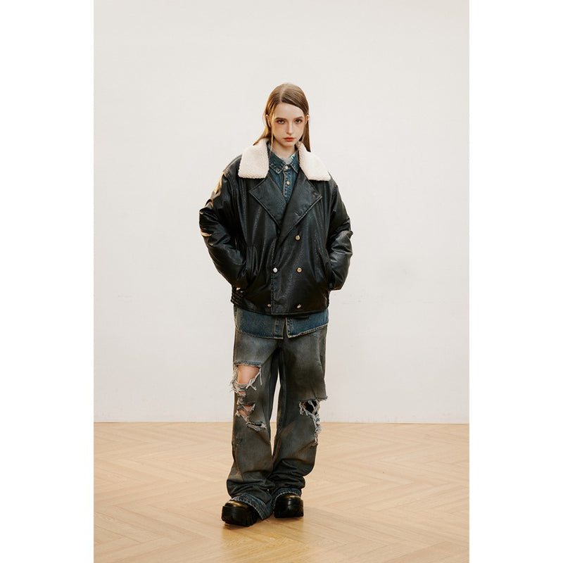 Unisex Coat Vintage PU Leather Coat