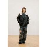 Unisex Coat Vintage PU Leather Coat