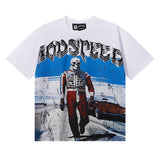 Godspeed T Shirts Sports Car Skull Racer Printed Cotton Casual Short Sleeve Men and Women