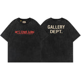 Gallery Dept T-Shirt Washed and old bronzing alphabet print short-sleeved T-shirt