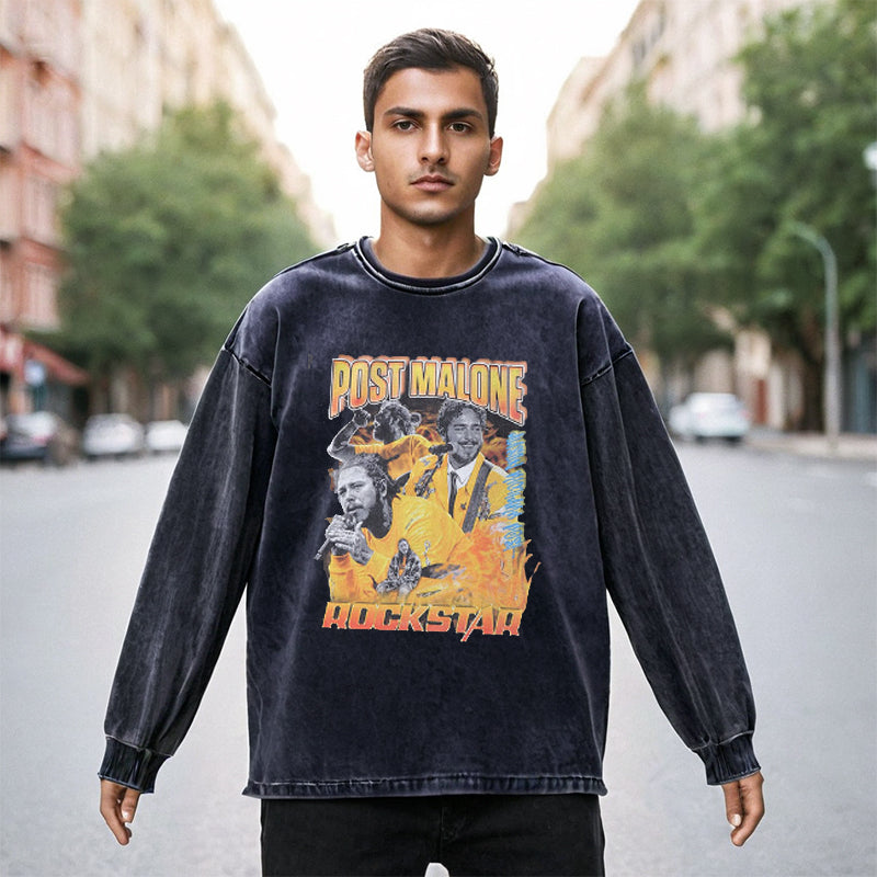 Mens Vintage Long Sleeve Shirt High Street Long Sleeve T-Shirt Men