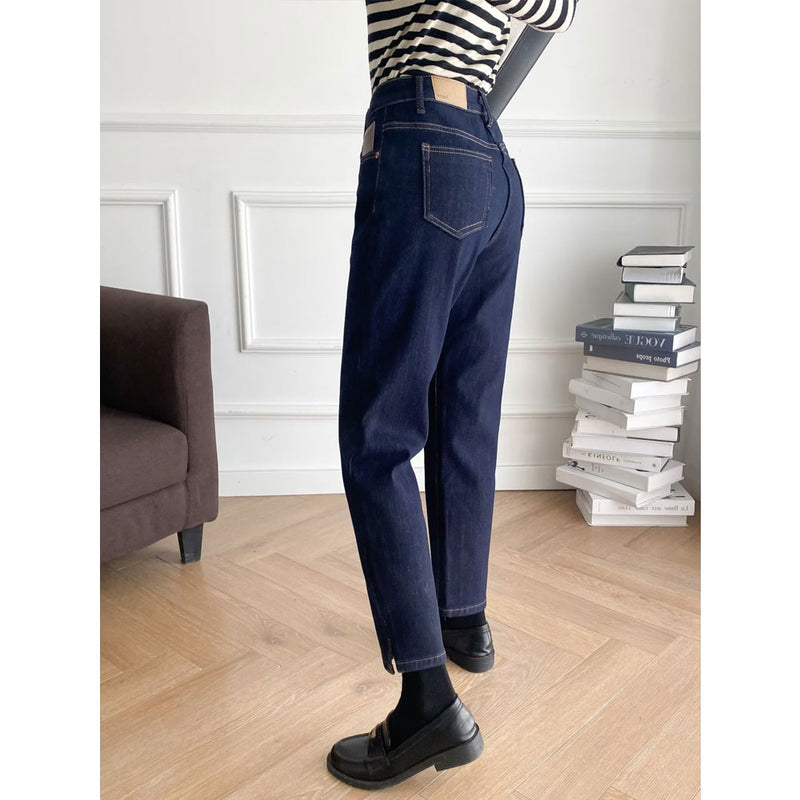 Women Jeans Fleece-Lined Vintage Leisure