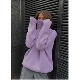 Women Work Business Casual Sweats Loose Casual Sweater Turtleneck Sweater