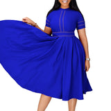 Women Dress Women's Summer A- line Skirt Short Sleeve