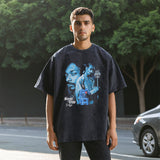 Mens Vintage T Shirt Printed Washed T-Shirt Cotton