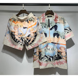 Amiri Shirt And Shorts 2 Piece Set Fashion Print Couple High Street