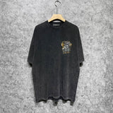 Amiri washed t-shirt hollywood golden dragon printing short sleeve