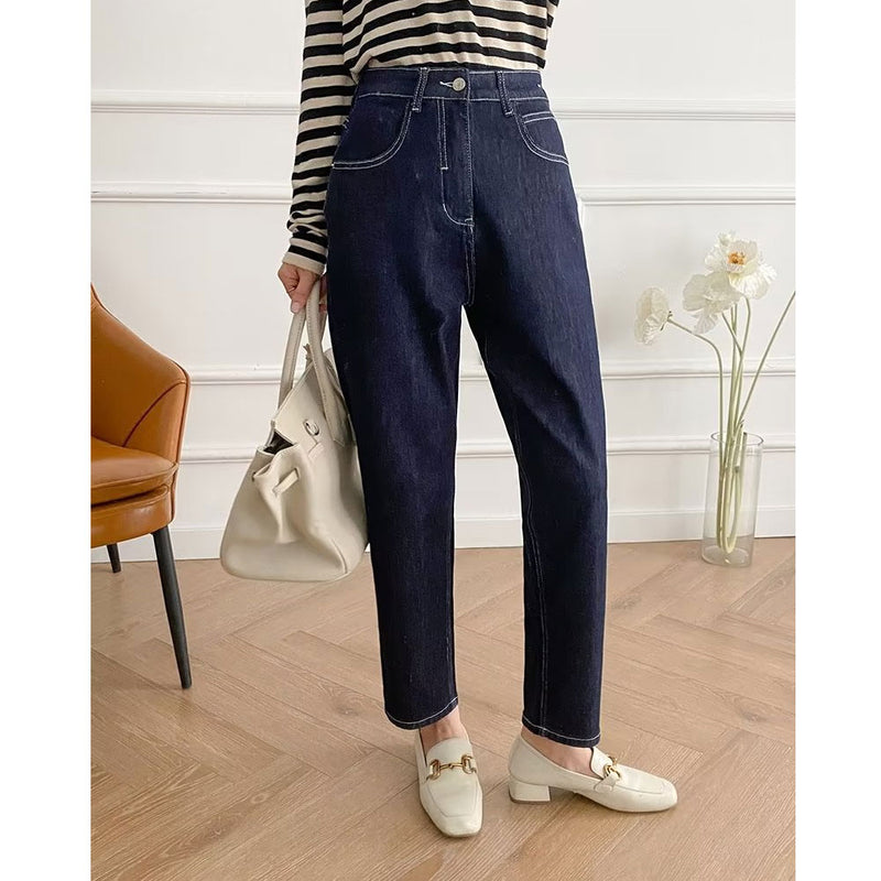 Women Jeans Retro Loose Small Slimming