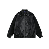 Unisex Pu Jacket Loose Motorcycle PU Leather Jacket