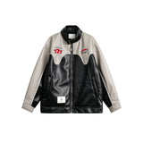 Unisex Pu Jacket PU Leather Jacket Stand Collar Coat