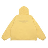 Unisex Coat FOG LOGO Zipper Ess Double Thread Hooded Cotton Clothing