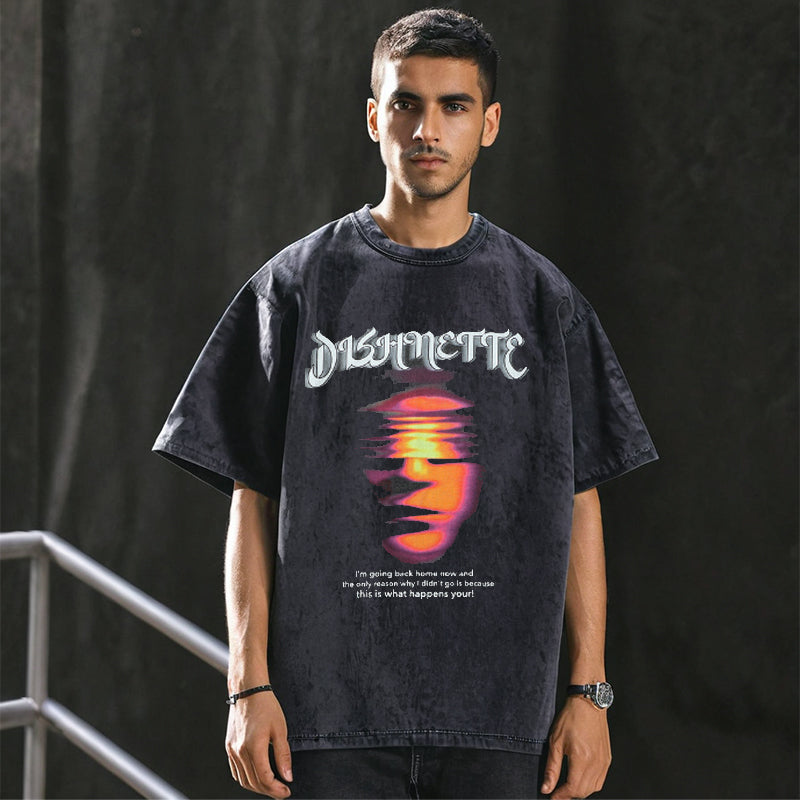 Mens Vintage T Shirt Short Sleeve T-Shirt Men's and Women's