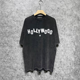 Amiri washed t-shirt hollywood letterprinting short sleeves