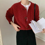 Women Knitted Cardigan Solid Color