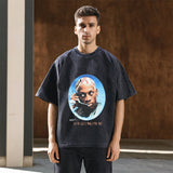 Mens Vintage T Shirt Vintage Wash Make Old Hip Hop