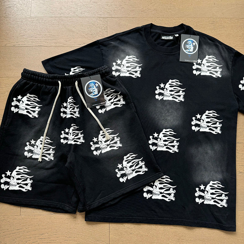 Hellstar T-Shirt And Shorts Two-Piece Set