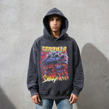 Mens Vintage Hoodie Cotton Hooded Sweater Wash