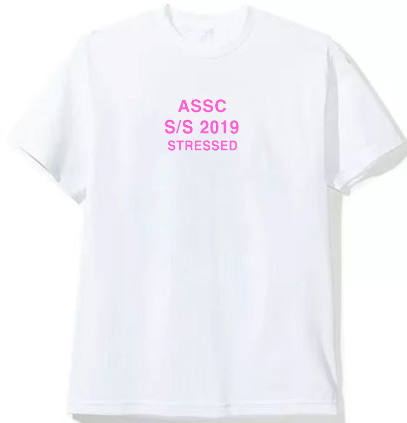 Anti Social Club T Shirt Printed Men's and Women's Short Sleeve Loose