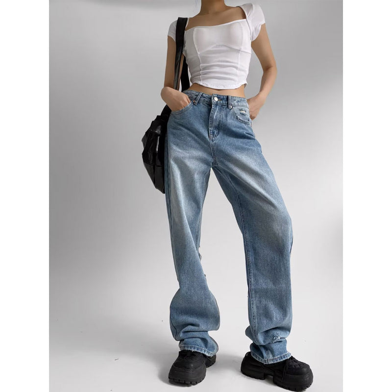 Women Jeans Hot Girl Loose Slimming Summer Distressed