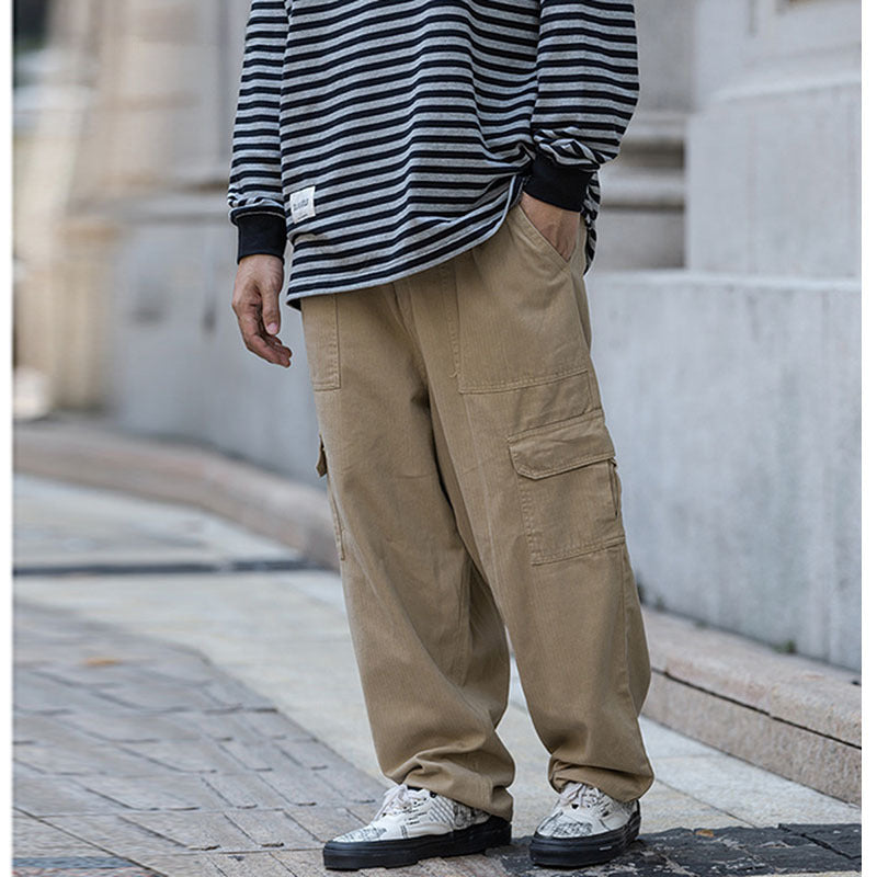 Cargo Pants Japanese-Style Retro Overalls All-Match Stitching