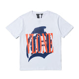 Vlone T Shirts Evil Smiley Face Big V Loose Short Sleeve T-shirt