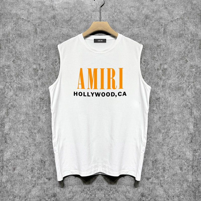 Amiri tank top bone sleeve printing
