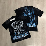 First row t shirts wake up and be fierce flame tee hot diamond washed and distressed