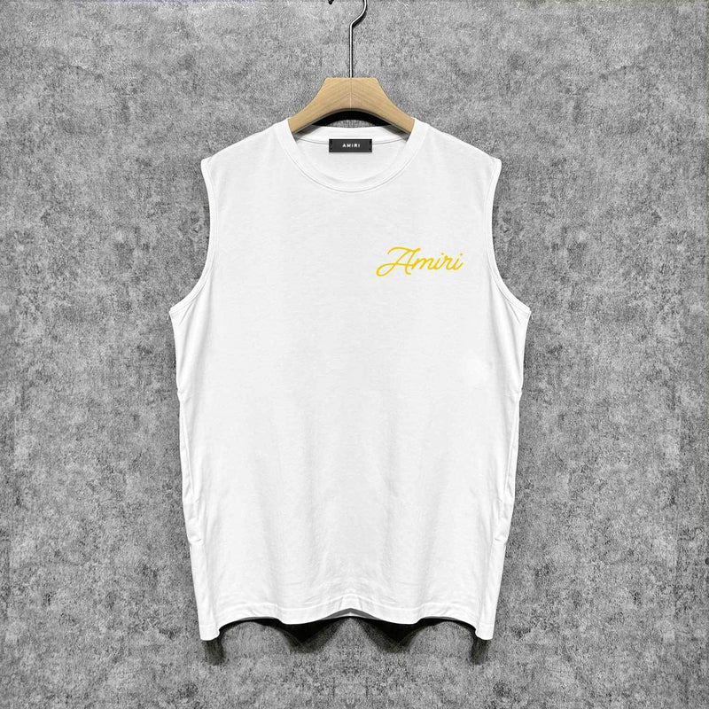 Amiri tank top yellow letter pegasus printing