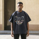 Mens Vintage T Shirt Summer Short Sleeve T-Shirt Men