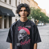 Mens Vintage T Shirt Tide Brand Washing Short Sleeve T-Shirt Men