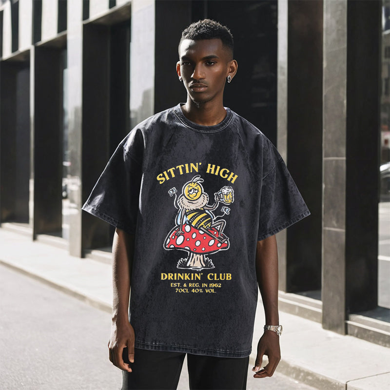 Mens Vintage T Shirt Wash Men's Short Sleeve T-Shirt