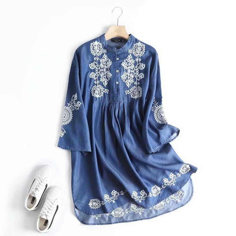 Women Dresses Thin Loose Denim Skirt