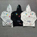 CHH Chrome Heart Hoodie Colored cross leather Sanskrit graffiti hooded sweater