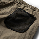 Unisex Shorts Embroidered Khaki Nylon Loose