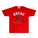Rhude T Shirts Printed Trendy Pure Cotton