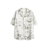 Unisex Shirt Butterfly Embroidered Shirt Width Loose Summer