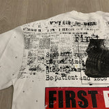First Row T Shirts BREAKING NEWS BURNING FLAMES CROPPED TEE Fashion Hot Diamond Trend Brand
