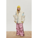 Unisex Coat Loose Thick Stand-up Collar Cotton-Padded Coat Removable Sleeves