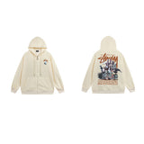 Stussy Hoodie Zip-Up Cardigan Fleece Hooded Sweater