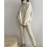 Women Work Business Casual Sweaters Knitted Loose Casual Turtleneck Sweater