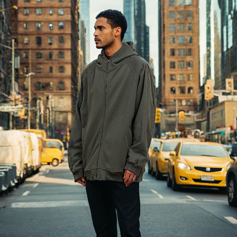 Mens Hoodie Loose Cotton Sweater