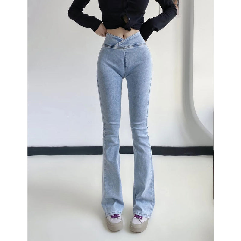 Women Jeans Slim Fit Skinny Bell-Bottom Pants