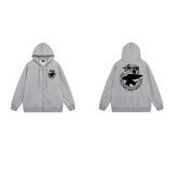 Stussy Hoodie Zip-Up Cardigan Fleece Hooded Sweater