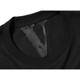 Vlone T Shirt Vertical Middle Finger Large VT Shirt Hip Hop Tupark Portrait Printing Men's and Women's round Neck Short Sleeve
